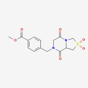 molecular formula C15H16N2O6S B7830916 methyl 4-[(2,2-dioxido-5,8-dioxotetrahydro[1,3]thiazolo[3,4-a]pyrazin-7(1H)-yl)methyl]benzoate 