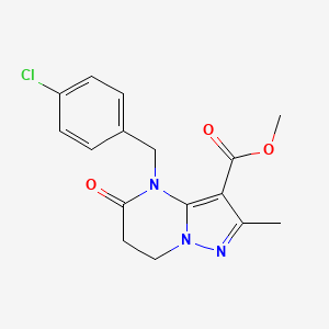 molecular formula C16H16ClN3O3 B7830975 Methyl 4-(4-chlorobenzyl)-2-methyl-5-oxo-4,5,6,7-tetrahydropyrazolo[1,5-a]pyrimidine-3-carboxylate 