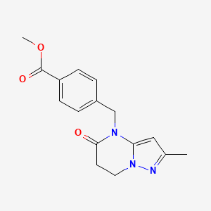 molecular formula C16H17N3O3 B7830987 methyl 4-[(2-methyl-5-oxo-6,7-dihydropyrazolo[1,5-a]pyrimidin-4(5H)-yl)methyl]benzoate 