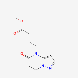 molecular formula C13H19N3O3 B7830989 ethyl 4-(2-methyl-5-oxo-6,7-dihydropyrazolo[1,5-a]pyrimidin-4(5H)-yl)butanoate 