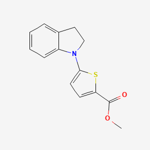 molecular formula C14H13NO2S B7831006 methyl 5-(2,3-dihydro-1H-indol-1-yl)thiophene-2-carboxylate 