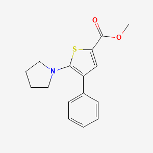 molecular formula C16H17NO2S B7831012 Methyl 4-phenyl-5-pyrrolidin-1-ylthiophene-2-carboxylate 