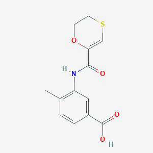 molecular formula C13H13NO4S B7831017 3-[(5,6-Dihydro-1,4-oxathiin-2-ylcarbonyl)amino]-4-methylbenzoic acid 