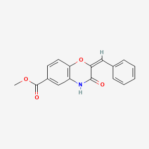 molecular formula C17H13NO4 B7831034 methyl (2E)-2-benzylidene-3-oxo-4H-1,4-benzoxazine-6-carboxylate 