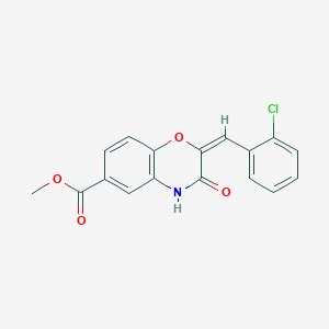 molecular formula C17H12ClNO4 B7831048 methyl (2E)-2-[(2-chlorophenyl)methylidene]-3-oxo-4H-1,4-benzoxazine-6-carboxylate 