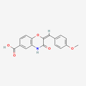 molecular formula C17H13NO5 B7831053 (2E)-2-[(4-methoxyphenyl)methylidene]-3-oxo-4H-1,4-benzoxazine-6-carboxylic acid 
