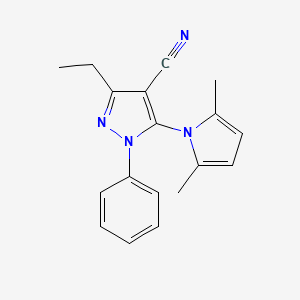 molecular formula C18H18N4 B7831070 5-(2,5-dimethyl-1H-pyrrol-1-yl)-3-ethyl-1-phenyl-1H-pyrazole-4-carbonitrile 