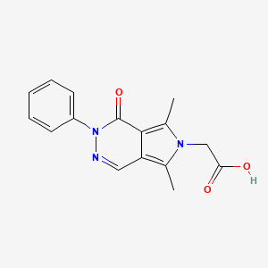 molecular formula C16H15N3O3 B7831101 (5,7-dimethyl-1-oxo-2-phenyl-1,2-dihydro-6H-pyrrolo[3,4-d]pyridazin-6-yl)acetic acid 