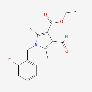 molecular formula C17H18FNO3 B7831117 ethyl 1-(2-fluorobenzyl)-4-formyl-2,5-dimethyl-1H-pyrrole-3-carboxylate 