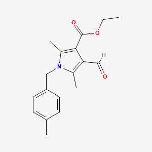 molecular formula C18H21NO3 B7831119 ethyl 4-formyl-2,5-dimethyl-1-(4-methylbenzyl)-1H-pyrrole-3-carboxylate 