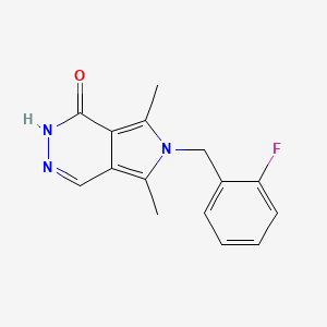 molecular formula C15H14FN3O B7831120 6-(2-fluorobenzyl)-5,7-dimethyl-2,6-dihydro-1H-pyrrolo[3,4-d]pyridazin-1-one 