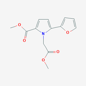 molecular formula C13H13NO5 B7831166 methyl 5-(2-furyl)-1-(2-methoxy-2-oxoethyl)-1H-pyrrole-2-carboxylate 