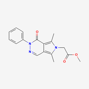 molecular formula C17H17N3O3 B7831174 methyl (5,7-dimethyl-1-oxo-2-phenyl-1,2-dihydro-6H-pyrrolo[3,4-d]pyridazin-6-yl)acetate 
