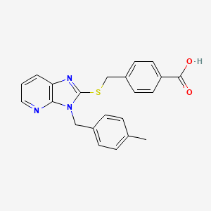 molecular formula C22H19N3O2S B7831179 4-({[3-(4-methylbenzyl)-3H-imidazo[4,5-b]pyridin-2-yl]thio}methyl)benzoic acid 