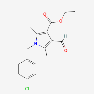 molecular formula C17H18ClNO3 B7831192 ethyl 1-(4-chlorobenzyl)-4-formyl-2,5-dimethyl-1H-pyrrole-3-carboxylate 