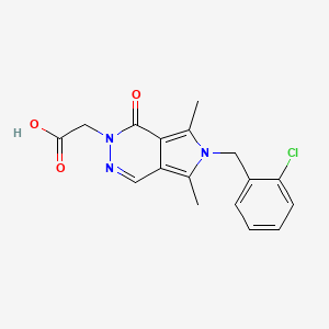 molecular formula C17H16ClN3O3 B7831205 [6-(2-chlorobenzyl)-5,7-dimethyl-1-oxo-1,6-dihydro-2H-pyrrolo[3,4-d]pyridazin-2-yl]acetic acid 