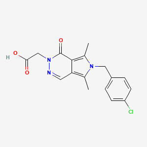 molecular formula C17H16ClN3O3 B7831222 [6-(4-chlorobenzyl)-5,7-dimethyl-1-oxo-1,6-dihydro-2H-pyrrolo[3,4-d]pyridazin-2-yl]acetic acid 