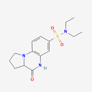 molecular formula C15H21N3O3S B7831230 N,N-diethyl-4-oxo-1,2,3,3a,4,5-hexahydropyrrolo[1,2-a]quinoxaline-7-sulfonamide 