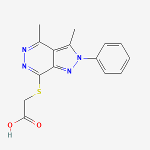 molecular formula C15H14N4O2S B7831237 [(3,4-dimethyl-2-phenyl-2H-pyrazolo[3,4-d]pyridazin-7-yl)thio]acetic acid 