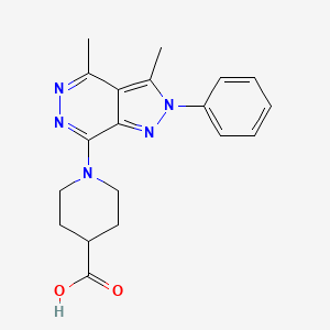 molecular formula C19H21N5O2 B7831238 1-(3,4-dimethyl-2-phenyl-2H-pyrazolo[3,4-d]pyridazin-7-yl)piperidine-4-carboxylic acid 