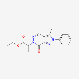 molecular formula C18H20N4O3 B7831248 ethyl 2-(3,4-dimethyl-7-oxo-2-phenyl-2,7-dihydro-6H-pyrazolo[3,4-d]pyridazin-6-yl)propanoate 