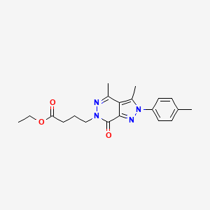 molecular formula C20H24N4O3 B7831251 ethyl 4-[3,4-dimethyl-2-(4-methylphenyl)-7-oxo-2,7-dihydro-6H-pyrazolo[3,4-d]pyridazin-6-yl]butanoate 