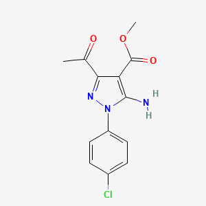 molecular formula C13H12ClN3O3 B7831269 methyl 3-acetyl-5-amino-1-(4-chlorophenyl)-1H-pyrazole-4-carboxylate 