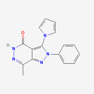 molecular formula C16H13N5O B7831282 7-methyl-2-phenyl-3-(1H-pyrrol-1-yl)-2,5-dihydro-4H-pyrazolo[3,4-d]pyridazin-4-one 