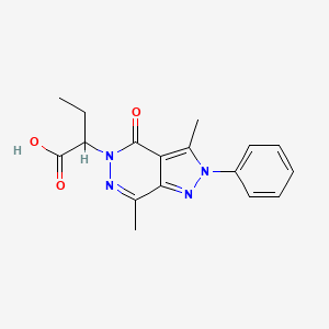 molecular formula C17H18N4O3 B7831297 2-(3,7-dimethyl-4-oxo-2-phenyl-2,4-dihydro-5H-pyrazolo[3,4-d]pyridazin-5-yl)butanoic acid 