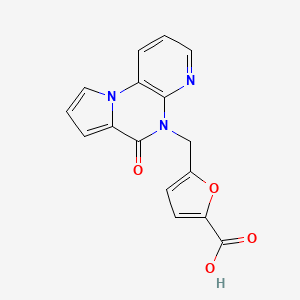 molecular formula C16H11N3O4 B7831307 5-((6-Oxopyrido[2,3-e]pyrrolo[1,2-a]pyrazin-5(6H)-yl)methyl)furan-2-carboxylic acid 