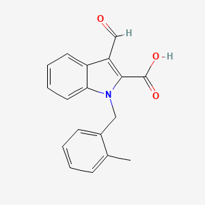 molecular formula C18H15NO3 B7831313 3-formyl-1-(2-methylbenzyl)-1H-indole-2-carboxylic acid 