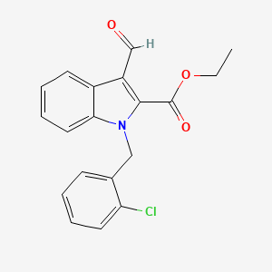 molecular formula C19H16ClNO3 B7831320 ethyl 1-(2-chlorobenzyl)-3-formyl-1H-indole-2-carboxylate 