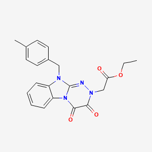 molecular formula C21H20N4O4 B7831337 ethyl [10-(4-methylbenzyl)-3,4-dioxo-3,4-dihydro[1,2,4]triazino[4,3-a]benzimidazol-2(10H)-yl]acetate 