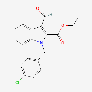 molecular formula C19H16ClNO3 B7831344 ethyl 1-(4-chlorobenzyl)-3-formyl-1H-indole-2-carboxylate 
