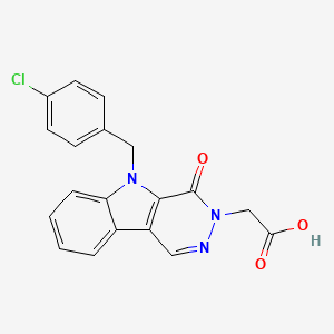 molecular formula C19H14ClN3O3 B7831363 [5-(4-chlorobenzyl)-4-oxo-4,5-dihydro-3H-pyridazino[4,5-b]indol-3-yl]acetic acid 