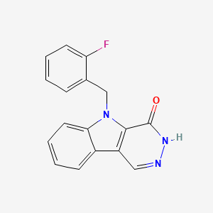 molecular formula C17H12FN3O B7831376 5-(2-fluorobenzyl)-3,5-dihydro-4H-pyridazino[4,5-b]indol-4-one 