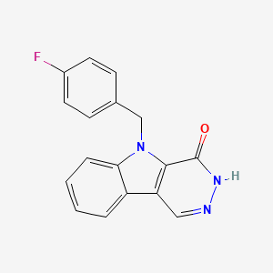 molecular formula C17H12FN3O B7831378 5-(4-fluorobenzyl)-3,5-dihydro-4H-pyridazino[4,5-b]indol-4-one 