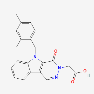 molecular formula C22H21N3O3 B7831393 [5-(mesitylmethyl)-4-oxo-4,5-dihydro-3H-pyridazino[4,5-b]indol-3-yl]acetic acid 