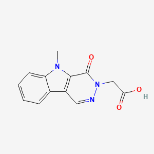 molecular formula C13H11N3O3 B7831399 (5-methyl-4-oxo-4,5-dihydro-3H-pyridazino[4,5-b]indol-3-yl)acetic acid 