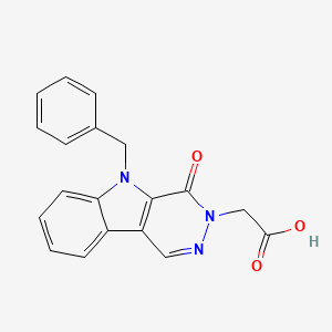 molecular formula C19H15N3O3 B7831407 (5-benzyl-4-oxo-4,5-dihydro-3H-pyridazino[4,5-b]indol-3-yl)acetic acid 