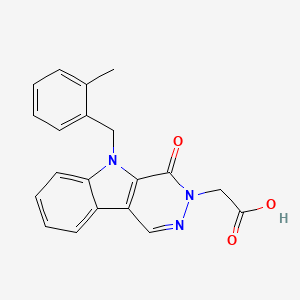 molecular formula C20H17N3O3 B7831418 [5-(2-methylbenzyl)-4-oxo-4,5-dihydro-3H-pyridazino[4,5-b]indol-3-yl]acetic acid 