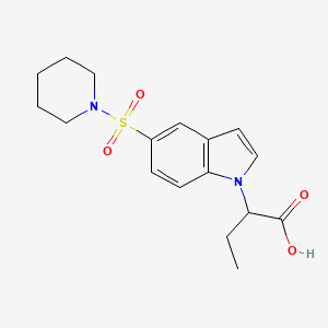 molecular formula C17H22N2O4S B7831437 2-[5-(piperidin-1-ylsulfonyl)-1H-indol-1-yl]butanoic acid 