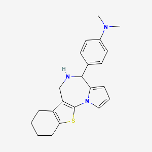 molecular formula C22H25N3S B7831455 [4-(5,6,7,8,9,10-hexahydro-4H-[1]benzothieno[3,2-f]pyrrolo[1,2-a][1,4]diazepin-4-yl)phenyl]dimethylamine 