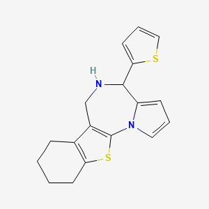 molecular formula C18H18N2S2 B7831464 4-(2-thienyl)-5,6,7,8,9,10-hexahydro-4H-[1]benzothieno[3,2-f]pyrrolo[1,2-a][1,4]diazepine 