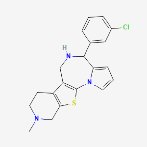 4-(3-chlorophenyl)-9-methyl-5,6,7,8,9,10-hexahydro-4H-pyrido[4',3':4,5]thieno[3,2-f]pyrrolo[1,2-a][1,4]diazepine