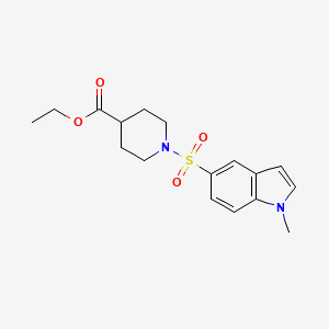 molecular formula C17H22N2O4S B7831484 ethyl 1-[(1-methyl-1H-indol-5-yl)sulfonyl]-4-piperidinecarboxylate 