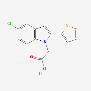 molecular formula C14H10ClNO2S B7831495 2-(5-Chloro-2-thiophen-2-ylindol-1-yl)acetic acid 