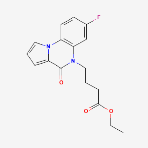 molecular formula C17H17FN2O3 B7831509 ethyl 4-(7-fluoro-4-oxopyrrolo[1,2-a]quinoxalin-5(4H)-yl)butanoate 