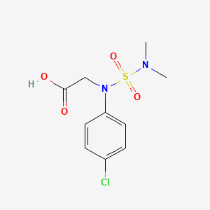 molecular formula C10H13ClN2O4S B7831514 {(4-Chlorophenyl)[(dimethylamino)sulfonyl]amino}acetic acid 
