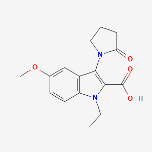 1-ethyl-5-methoxy-3-(2-oxopyrrolidin-1-yl)-1H-indole-2-carboxylic acid
